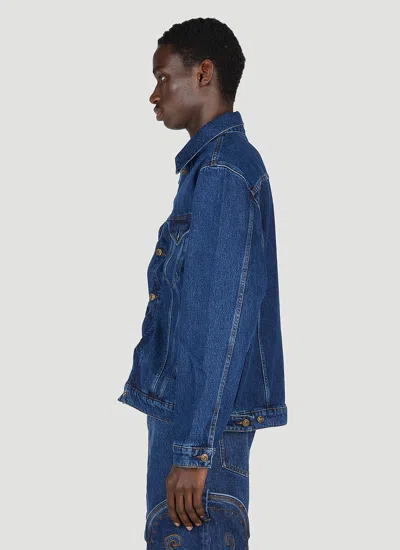Y/project Classic Wire Denim Jacket In Blue