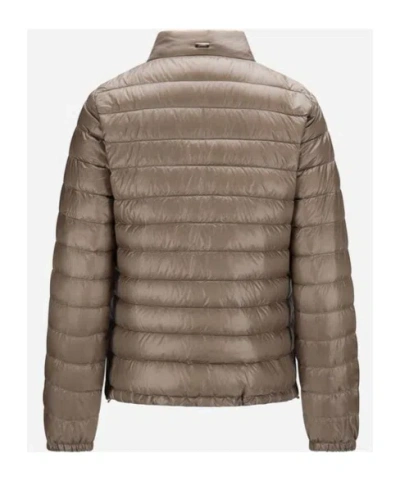 Herno Zipper Down Jacket In Brown