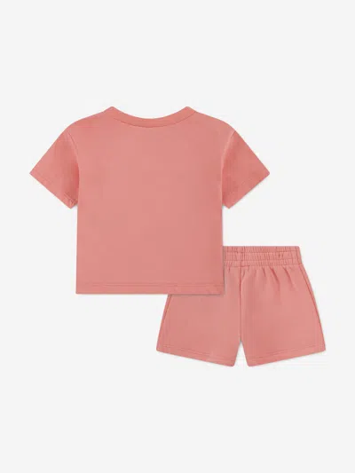 Jordan Girls Brooklyn Essential Fleece Short Set In Pink