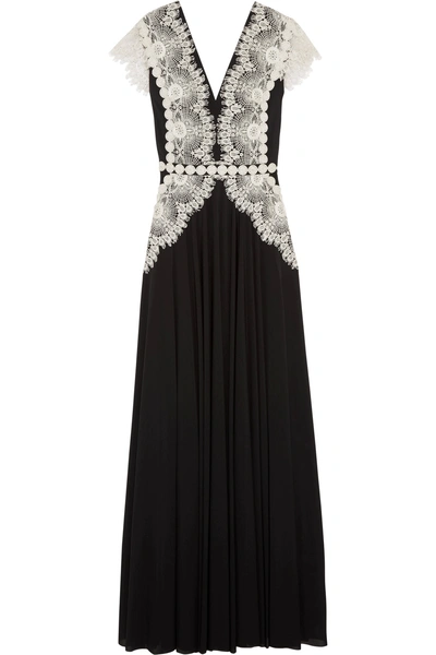 Catherine Deane Goldie Lace-paneled Jersey Gown