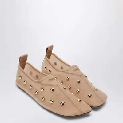 Chloé Rita Blushy Beige Ballet Flats In Transparent Mesh Women In Neutral