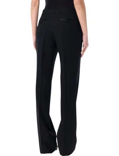 Tom Ford Black Tailored Straight-leg Trousers In Herringbone Wool In Black
