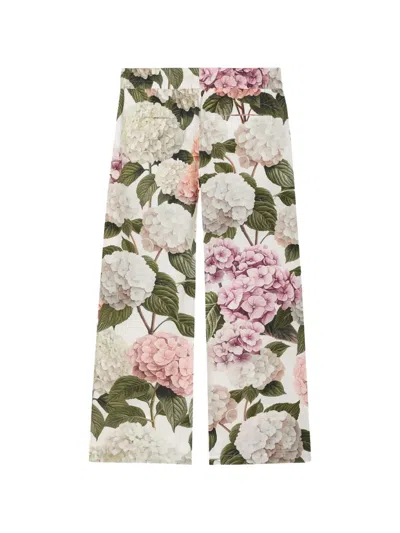 Dolce & Gabbana Hydrangea-print Poplin Trousers In Multi