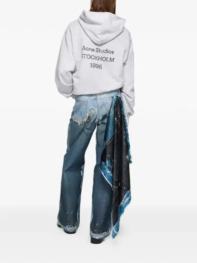 Acne Studios Women Printed Silk Scarf In Black