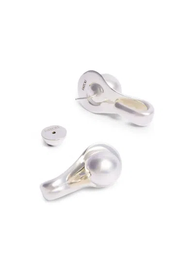 Patou Asymmetric Stud Earrings In Silver