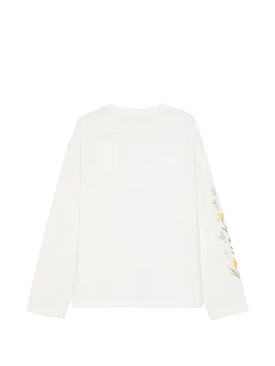 Bram's Fruit Robin Floral-bird-print T-shirt In White