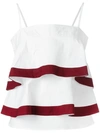 Tory Burch Sage Flounced & Tiered Tank Top In White