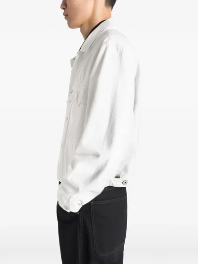 Lemaire Buttoned Trucker Jacket In White