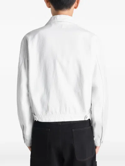 Lemaire Buttoned Trucker Jacket In White