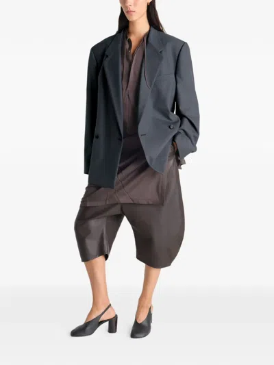 Lemaire Double-breasted Tailored Blazer In Blue