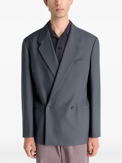 Lemaire Double-breasted Tailored Blazer In Blue