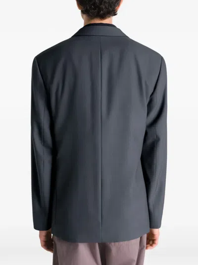 Lemaire Double-breasted Tailored Blazer In Blue