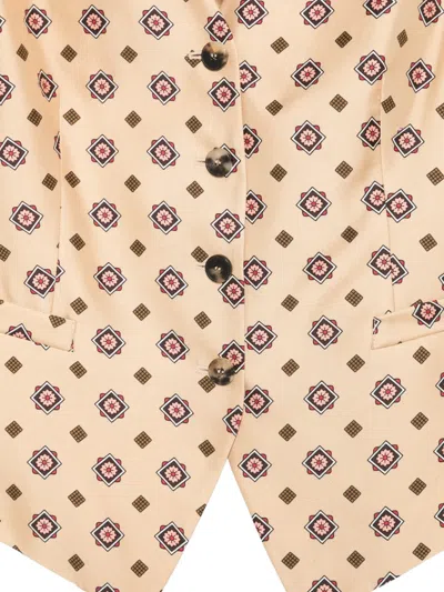 Alberto Biani Buttoned Patterned Waistcoat In Multi
