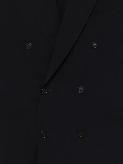 Corneliani Peak-lapel Double-breasted Suit In Black