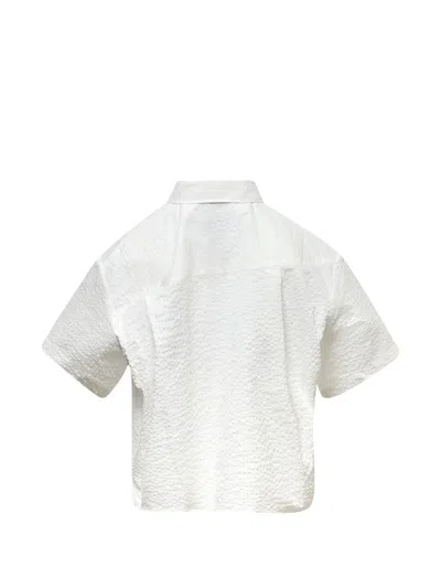 Re Code Asymmetrical Cropped Shirt In White