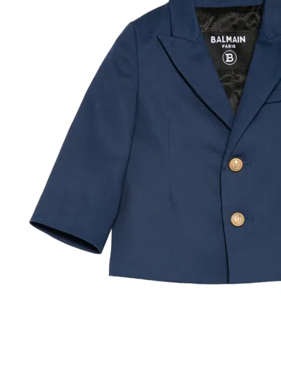 Balmain Buttoned Blazer In Blue