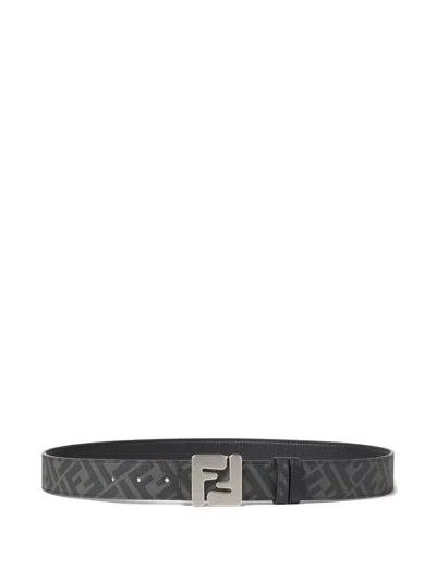 Fendi Ff Squared Belt In Neutral