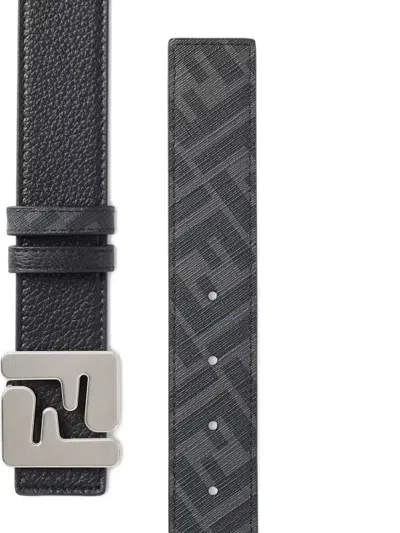 Fendi Ff Squared Belt In Neutral