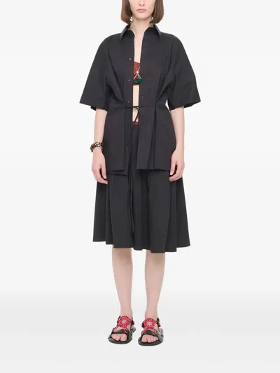 Plan C Popeline Shirt In Black