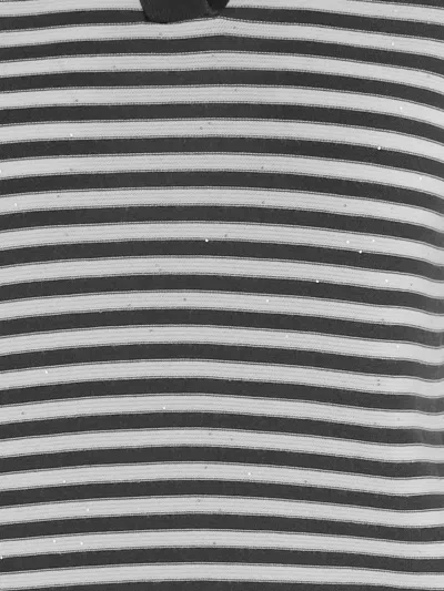 Bruno Manetti Striped-pattern Collared T-shirt In Multi