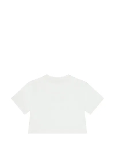Escada Cropped Embroidered T-shirt In White