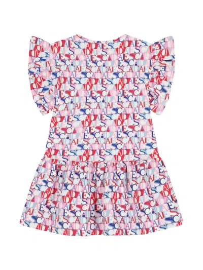Escada Ruffle Printed Dress In Multi