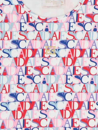 Escada Ruffle Printed Dress In Multi