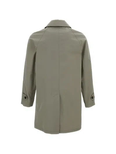 L'impermeabile Grey Coat With Concealed Button Placket In Green