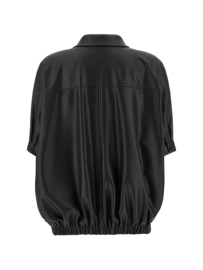 Nude Openwork Zip-up Jacket In Black