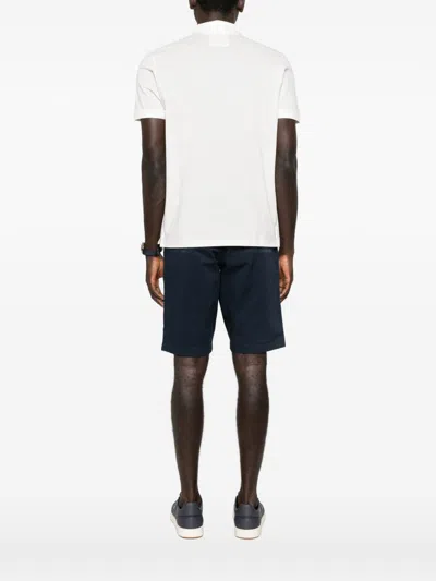 Emporio Armani Logo Cotton Polo Shirt In White