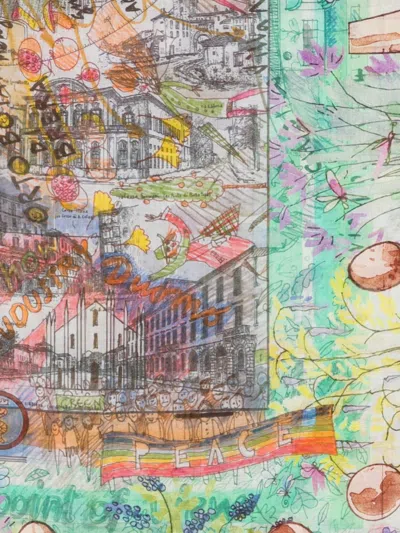 Faliero Sarti Milano Silk Blend Rectangular Stole In Purple