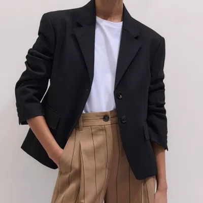Me+em Intelligently Oversized Short Blazer Black In Black
