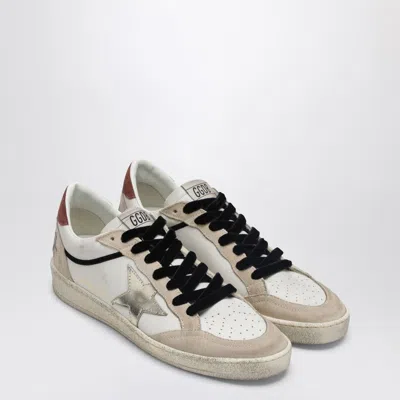 Golden Goose Ball Star Leather Upper Suede Toe And Spur Laminated Star Waxed Suede Heel Sneakers White