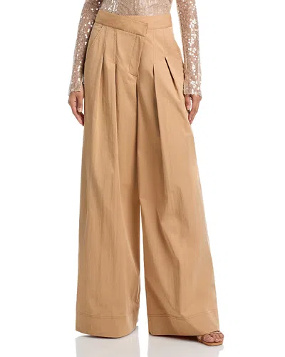 Veronica Beard Heron Pleated Wide Leg Pants In Brown