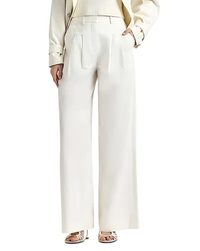 Derek Lam 10 Crosby Juliana Pleated Wide Leg Twill Pants In Neutral