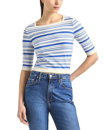 Derek Lam 10 Crosby Andora Striped Boatneck Sweater In Blue