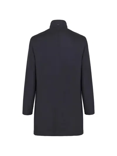 Herno Blue Camel Polyester Raincoat In Black