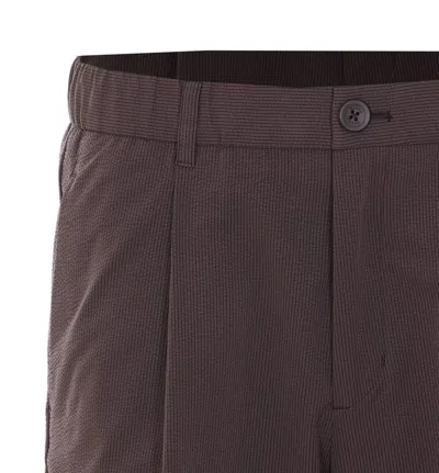 Herno Dark Brown Polyester Bermuda In Brown