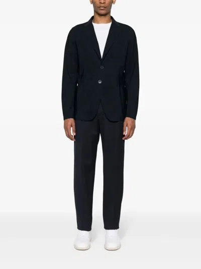 Herno Navy Blue Polyamide Blazer In Black