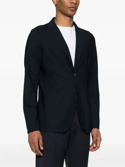 Herno Navy Blue Polyamide Blazer In Black
