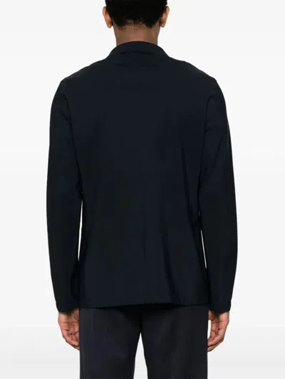Herno Navy Blue Polyamide Blazer In Black