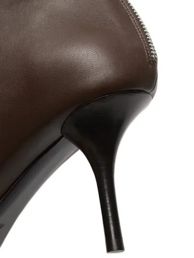 Acne Studios Round-toe Leather Ankle Boots In Multi