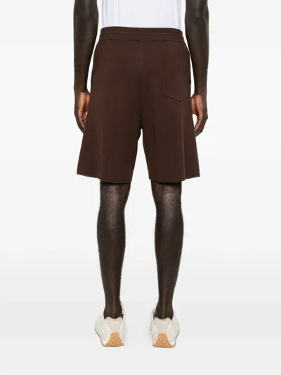Bompard Elasticated Knit Shorts In Brown