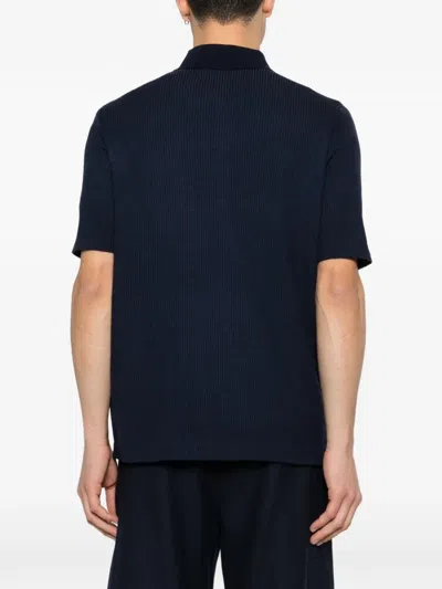 Bompard Ribbed Buttoned Shirt In Blue