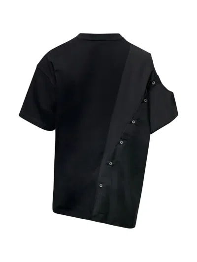 Re Code Cut-out Sleeve T-shirt In Black