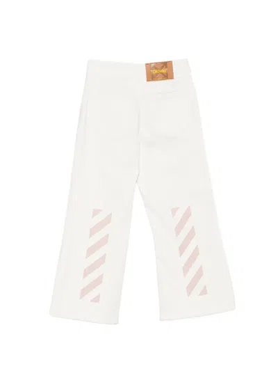 Off-white Bookish Diagonal Straight Jeans In White