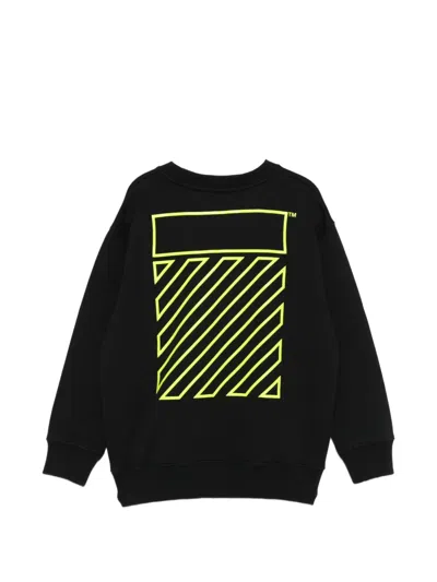 Off-white Long-sleeved Crew Neck Sweatshirt In Black