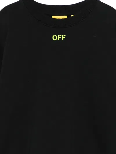 Off-white Long-sleeved Crew Neck Sweatshirt In Black