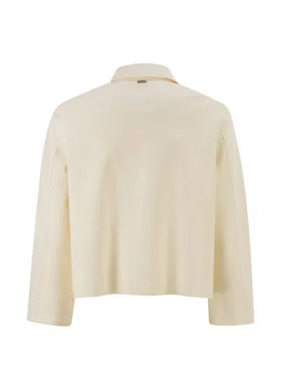 Herno Cropped Stretch-polyamide Jacket In Neutral
