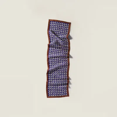Miu Miu Printed Silk Scarf In Black